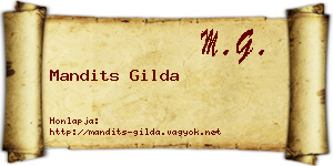 Mandits Gilda névjegykártya